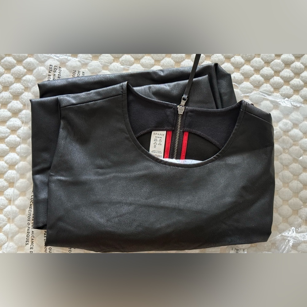 SPANX Black Faux Leather Sheath Dress 
Size M original Price $228 - Picture 17 of 17